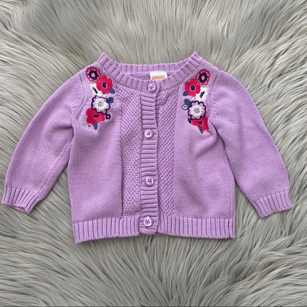 GYMBOREE Lavender Floral Cardigan 6-12 Months